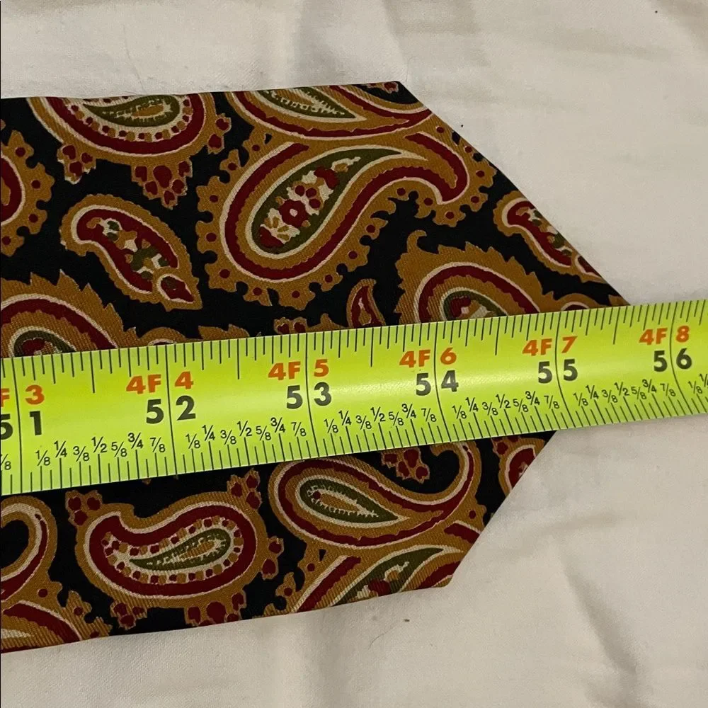 J. Crew Gold Paisley Silk Tie Made by Hand in USA Preppy Career Party